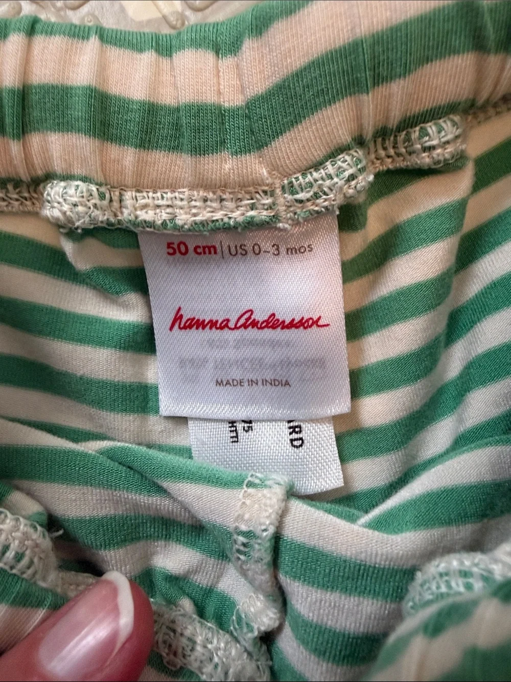 Hanna Andersson Green Frog & Stripe Shorts Set